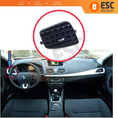 Renault Megane MK3 2008-2016 Fluence için Ön Sol Yan Kısım Havalandırma Difüzörü İç Plastiği