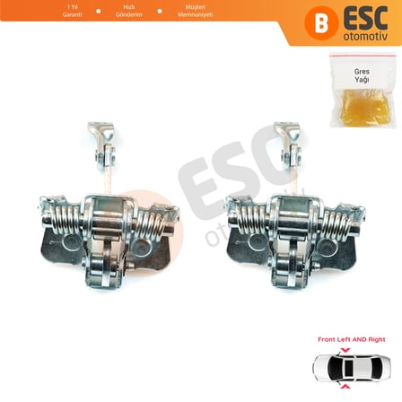 Citroen C3 MK1 MK2 2002-2016 İçin 2 Adet Ön Sağ ve Sol Kapı Gergi Yayı 9181N0
