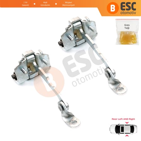 EDP226-1 2 Pieces Rear Door Limiter Stop Check Strap Hinge 9181.L9 for Citroen C3 MK1 MK2 2002-2016