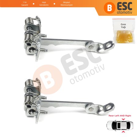 Renault 19 1988-2003  7702253350 İçin 2 EA Arka Sağ ve Sol Kapı Gergi Yayı
