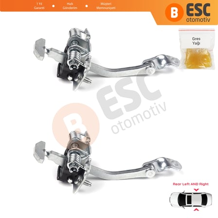 EDP707-1 2 Pieces Rear Door Hinge Stop Check Strap Limiter 7700842859 for Renault Clio Symbol Thalia Platina
