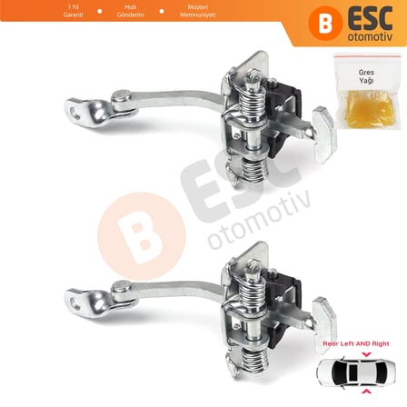 EDP707-1 2 Pieces Rear Door Hinge Stop Check Strap Limiter 7700842859 for Renault Clio Symbol Thalia Platina