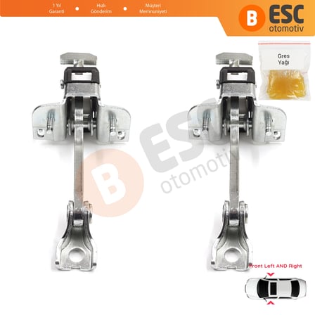 Opel Vectra C Signum 2003-2008 5160245 İçin 2 Adet Ön Sağ ve Sol Kapı Gergi Yayı
