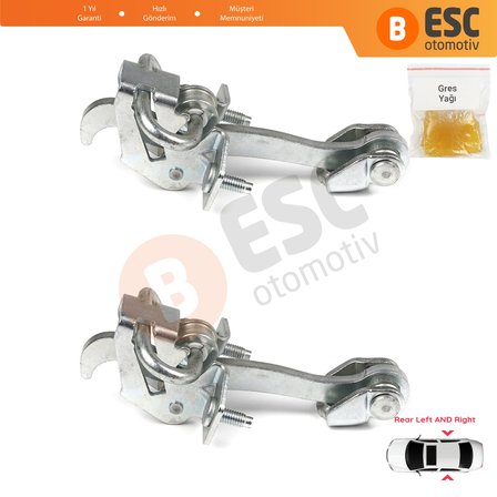 EDP715-1 2 Pieces Rear Door Hinge Stop Check Strap Limiter 5160246 for Vauxhall Opel Vectra C Signum