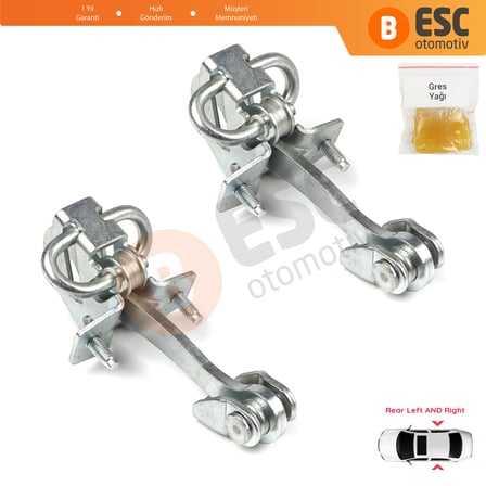 EDP715-1 2 Pieces Rear Door Hinge Stop Check Strap Limiter 5160246 for Vauxhall Opel Vectra C Signum