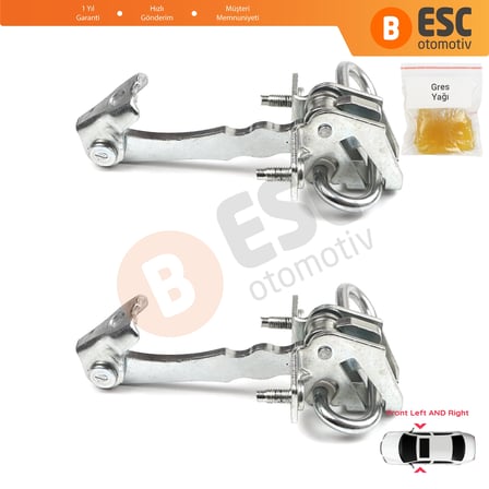 EDP745-1 2 Pieces Front Door Hinge Stop Check Strap Limiter 51782989 for Fiat 500 500C 500/595/695 Abarth