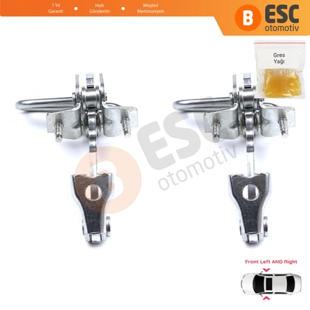 EDP745-1 2 Pieces Front Door Hinge Stop Check Strap Limiter 51782989 for Fiat 500 500C 500/595/695 Abarth