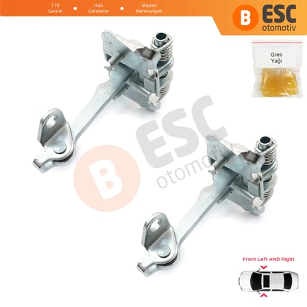 Peugeot 106 Citroen Saxo 3/5 Kapı 9181C2 İçin 2 Adet Ön Sağ ve Sol Kapı Gergi Yayı