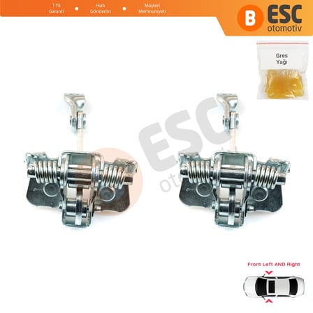 Citroen C3 MK1 MK2 2002-2016 9181H1 İçin 2 EA Ön Sağ ve Sol Kapı Gergi Yayı 