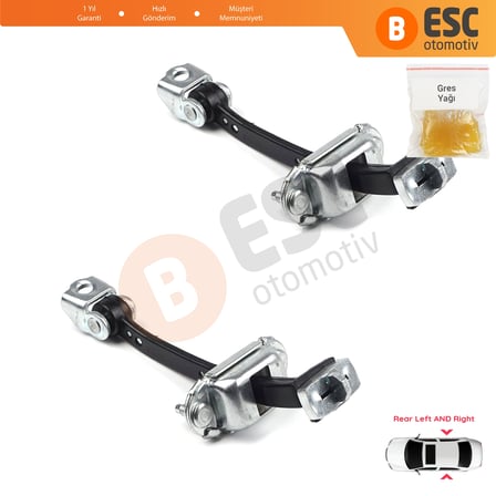 Citroen C4 MK1 2004-2011 Picasso 9181H7 İçin 2 Adet Arka Sağ ve Sol Kapı Gergi Yayı