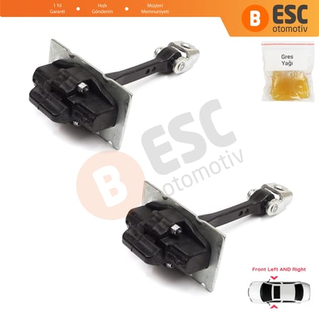 Citroen C-Elysee Peugeot 301 2012-On 9675585080 İçin 2 EA Ön Sağ ve Sol Kapı Gergi Yayı 