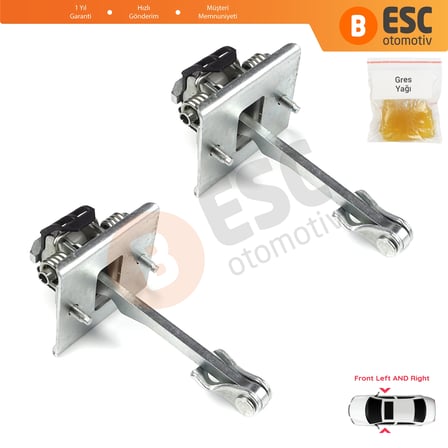Peugeot 308 MK1 4/5 Kapı 2007-2013 9181N2 İçin 2 EA Ön Sağ ve Sol Kapı Gergi Yayı 
