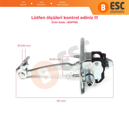 EDP769-1 2 Pieces Front Door Hinge Stop Check Strap Limiter 9181Q2 for Peugeot 3008 MK1 5008 MK1