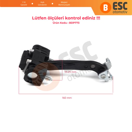EDP773-1 2 Pieces Front Door Hinge Stop Check Strap Limiter 9181N9 for Citroen Relay Jumper MK2 250 290 2006-On