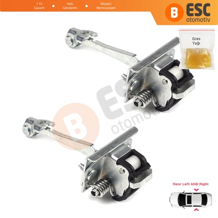 EDP785-1 2 Pieces Rear Door Hinge Stop Check Strap Limiter 9181.N3 for Peugeot 308 MK1 4/5 Door 2007-2013