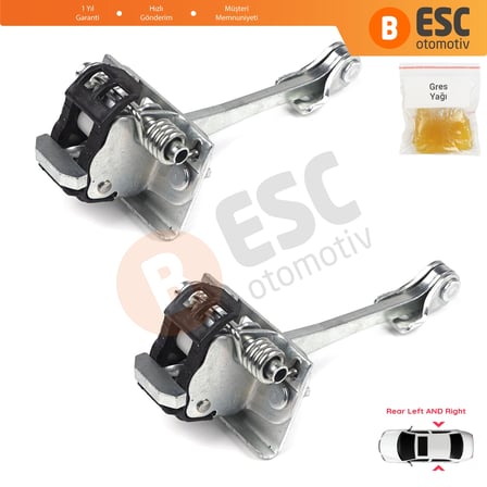 EDP785-1 2 Pieces Rear Door Hinge Stop Check Strap Limiter 9181.N3 for Peugeot 308 MK1 4/5 Door 2007-2013