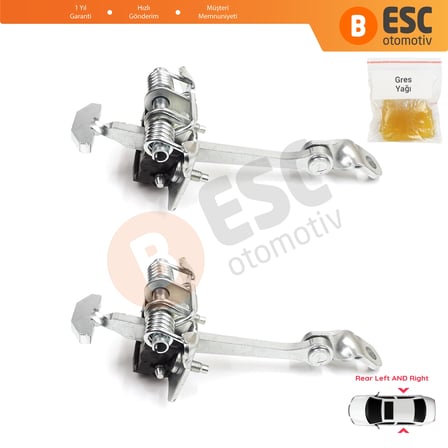 Peugeot 307 4/5-Kapı 2000-2012 9181K0 9181P1 İçin 2 Adet Arka Sağ ve Sol Kapı Gergi Yayı