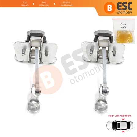 Peugeot 307 4/5-Kapı 2000-2012 9181K0 9181P1 İçin 2 Adet Arka Sağ ve Sol Kapı Gergi Yayı