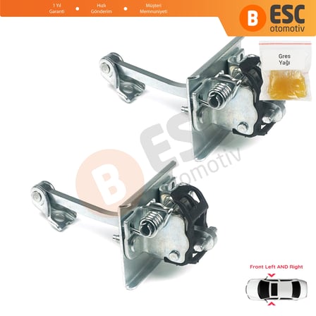 Citroen C4 MK2 NC 2010-2020 DS4 MK1 NX 9181R1 İçin 2 Adet Ön Sağ ve Sol Kapı Gergi Yayı