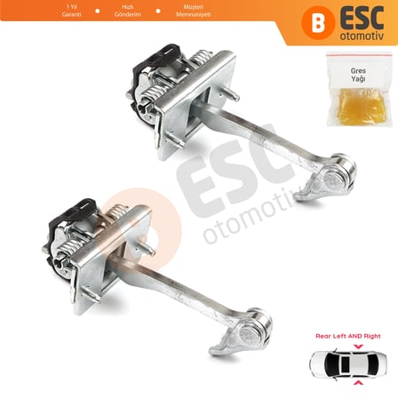 Citroen C4 MK2 NC DS4 MK1 NX 9181R2 İçin 2 EA Arka Sağ ve Sol Kapı Gergi Yayı