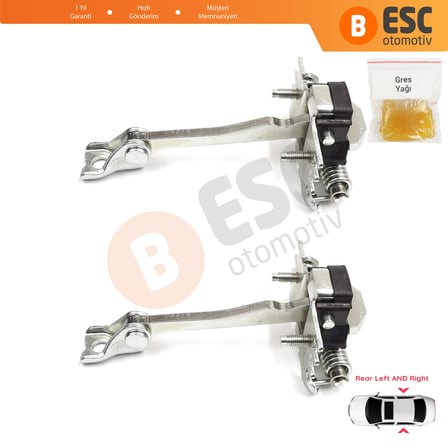 Citroen C3 MK2 SC A51 2009-2016 9181Q5 İçin 2 EA Arka Sağ ve Sol Kapı Gergi Yayı