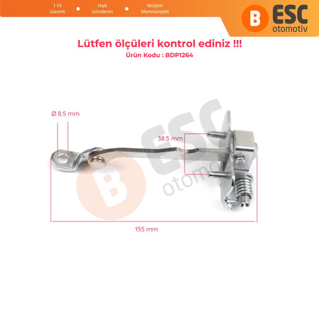 Renault Megane MK1 1996-2003 7700828428 İçin 2 EA Arka Sağ ve Sol Kapı Gergi Yayı