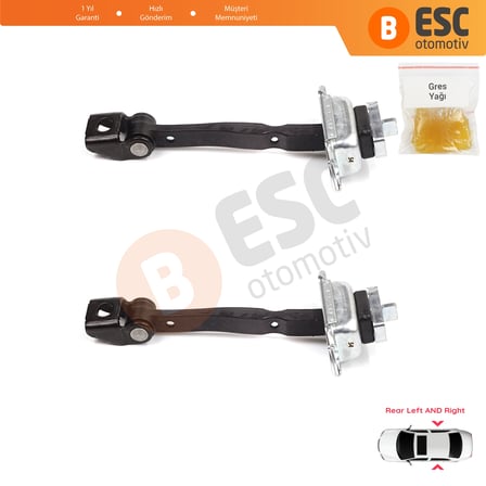 Skoda Octavia MK2 A5 1Z3 1Z5 2004-2013 1Z0839249D İçin 2 EA Arka Sağ ve Sol Kapı Gergi Yayı