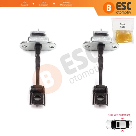 Skoda Octavia MK2 A5 1Z3 1Z5 2004-2013 1Z0839249D İçin 2 EA Arka Sağ ve Sol Kapı Gergi Yayı