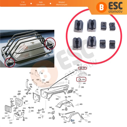 Mercedes G W460 W461 için Ön Sinyal Lamba Far Kafes Çerçeve Koruyucu Izgara Bağlantı Klips Seti