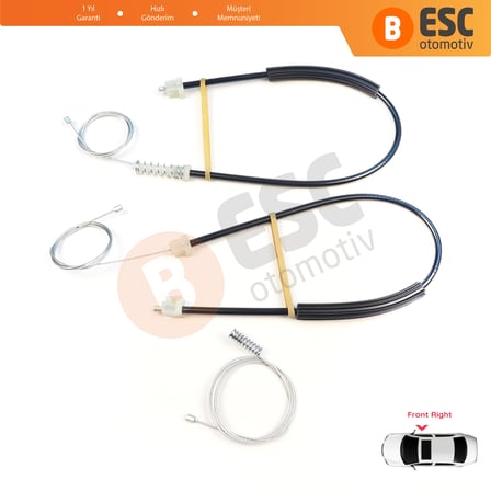 BMW 3 Serisi F30 F31 F35 F80 M3 2012-2019 51337281886 İçin Ön Sağ Cam Kriko Tamir Seti