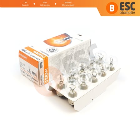 10 Adet OSRAM 7537 21/5 W 24 V BAY15d ORİJİNAL Seri Metal Tabanlı Ampul Çift Duylu