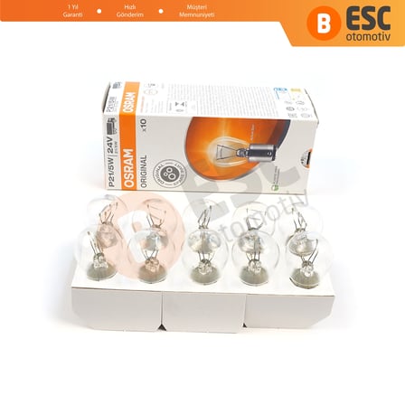 10 Adet OSRAM 7537 21/5 W 24 V BAY15d ORİJİNAL Seri Metal Tabanlı Ampul Çift Duylu