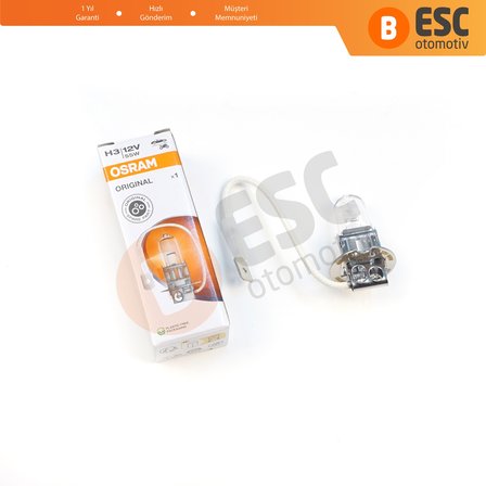 Sis Lambası Römork Arazi Aracı Farı İçin OSRAM ORIGINAL 64151 H3 12V 55W PK22s H3 Halojen Ampul