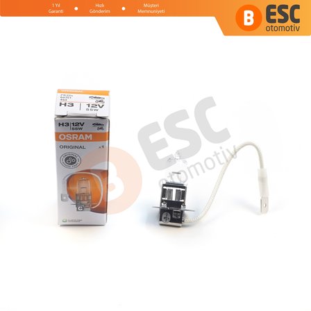 Sis Lambası Römork Arazi Aracı Farı İçin OSRAM ORIGINAL 64151 H3 12V 55W PK22s H3 Halojen Ampul