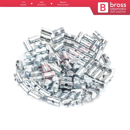 BCR036 100 Adet İç Dış Kapı Kolu Bagaj Kilit Mandal Açma Tel Halat Ucu 6x10 mm Delik Çapı: 2.2 mm