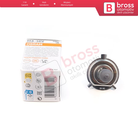 Kısa Uzun Far Sis Lambası için OSRAM CLASSIC 64193CLC 12V 60/55W H4 Halojen Far Ampulü Tırnaklı