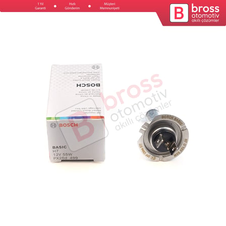 Kısa Uzun Far Sis Lambası için BOSCH BASIC 1 987 302 804 H7 12V 55W PX26d Halojen H7 Far Ampulü