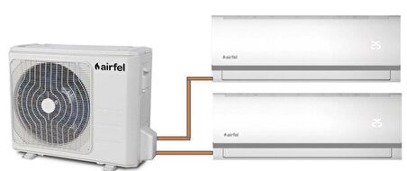 Airfel 2LMX50A 9+18 İç Dış 18000 Btu/h A Enerji Sınıfı R32 İnverter Multi Split Duvar Tipi Klima