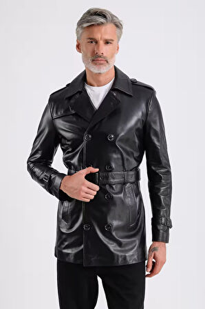 Moreno Erkek Hakiki Deri Trençkot