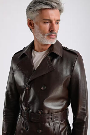 Moreno Erkek Hakiki Deri Trençkot