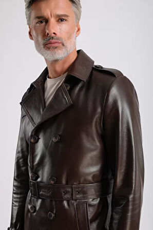 Moreno Erkek Hakiki Deri Trençkot