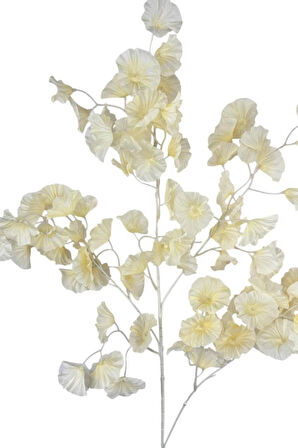 Yapay Çiçek Krem Zambak Tek Dal 90*35cm Kumaş Çiçek Uzun Dal