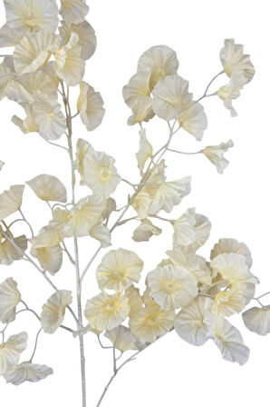 Yapay Çiçek Krem Zambak Tek Dal 90*35cm Kumaş Çiçek Uzun Dal