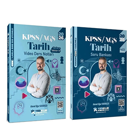 Yediiklim Yayınları 2026 KPSS Tarih Atölye Video Ders Notları ve Soru Bankası Seti 2 Kitap