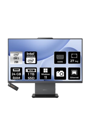 ThinkCentre Neo 50A Intel Core 5 210H 24GB 1TB SSD 27" FHD W11H All in One Bilgisayar