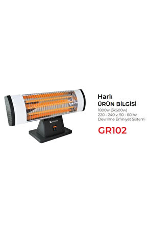 Grünberg Masa Altı Isıtıcı 3 Çubuk 1800w - Gr102