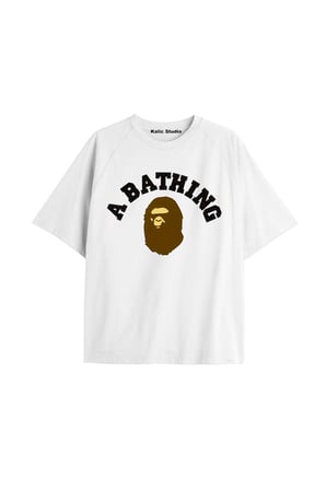 UNİSEX Bay Bape Desenli Beyaz Yazlık T-shirt