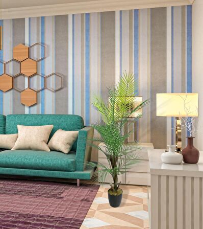 Yapay Ağaç Areka Ağacı Palmiye Ağacı Salon Bitkisi Doğal Palmiye Lifi Gövde 130 cm 20 Yaprak