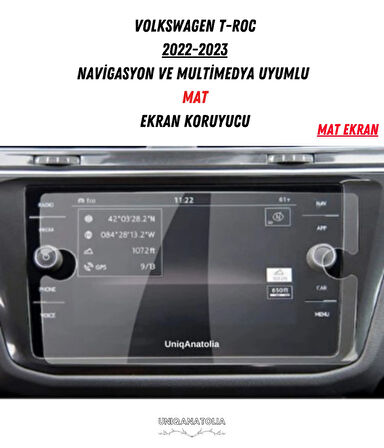 Volkswagen T-Roc 2022-2023 Navigasyon ve Multimedya Uyumlu Mat Ekran koruyucu