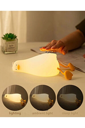 Çocuk Bebek Odası Gece Lambası Led Rgb Işıklı Sevimli Figürlü Renk Değiştiren Dokunmatik Silikon Pet